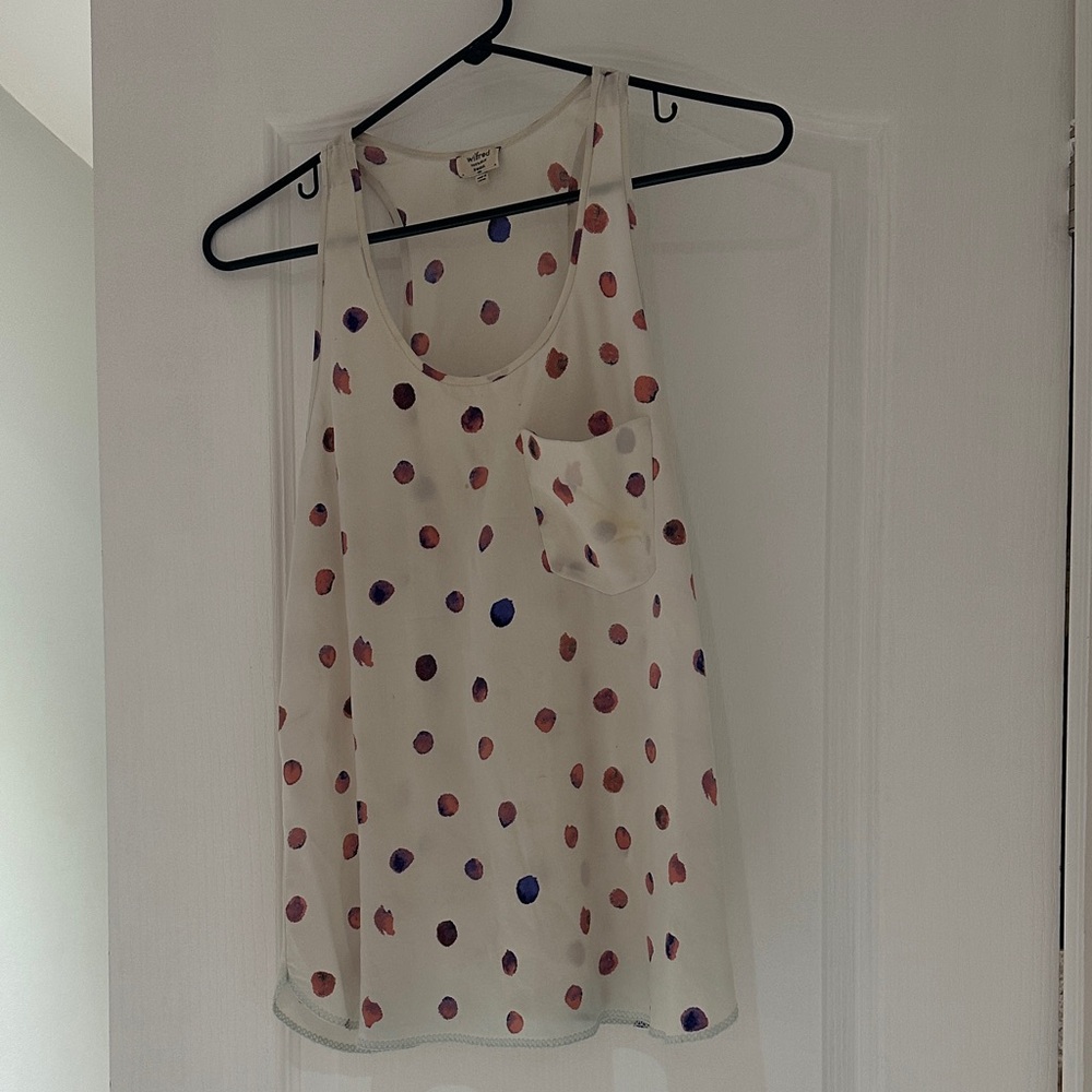 Wilfred Ivory Tank with Pink and Purple Dot Print